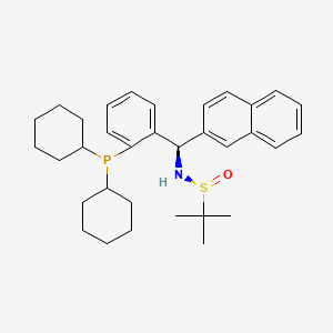 molecular formula C33H44NOPS B8245432 (S)-N-[(R)-(2-dicyclohexylphosphanylphenyl)-naphthalen-2-ylmethyl]-2-methylpropane-2-sulfinamide 