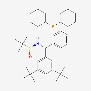 molecular formula C37H58NOPS B8245448 (S)-N-[(S)-(3,5-ditert-butylphenyl)-(2-dicyclohexylphosphanylphenyl)methyl]-2-methylpropane-2-sulfinamide 
