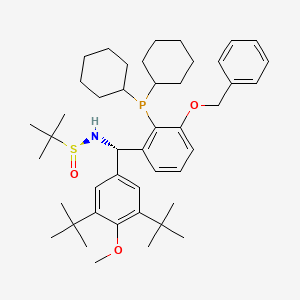 molecular formula C45H66NO3PS B8245456 (S)-N-[(S)-(3,5-ditert-butyl-4-methoxyphenyl)-(2-dicyclohexylphosphanyl-3-phenylmethoxyphenyl)methyl]-2-methylpropane-2-sulfinamide 