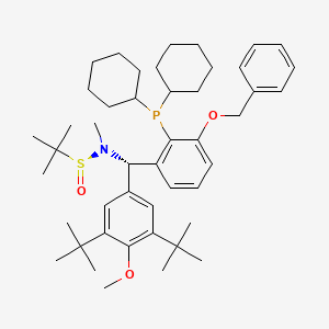 molecular formula C46H68NO3PS B8245464 (S)-N-[(S)-(3,5-ditert-butyl-4-methoxyphenyl)-(2-dicyclohexylphosphanyl-3-phenylmethoxyphenyl)methyl]-N,2-dimethylpropane-2-sulfinamide 