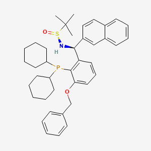 molecular formula C40H50NO2PS B8245468 (S)-N-[(S)-(2-dicyclohexylphosphanyl-3-phenylmethoxyphenyl)-naphthalen-2-ylmethyl]-2-methylpropane-2-sulfinamide 