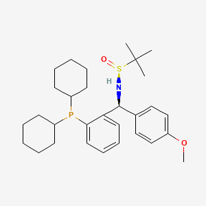 molecular formula C30H44NO2PS B8245479 (S)-N-[(S)-(2-dicyclohexylphosphanylphenyl)-(4-methoxyphenyl)methyl]-2-methylpropane-2-sulfinamide 
