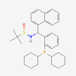 molecular formula C33H44NOPS B8245487 (S)-N-[(R)-(2-dicyclohexylphosphanylphenyl)-naphthalen-1-ylmethyl]-2-methylpropane-2-sulfinamide 