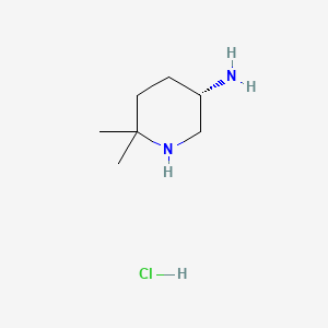 molecular formula C7H17ClN2 B8245505 (S)-6,6-Dimethylpiperidin-3-amine hydrochloride 