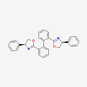 molecular formula C30H24N2O2 B8245531 2,2'-(Biphenyl-2,2'-diyl)bis(4beta-phenyl-2-oxazoline) 