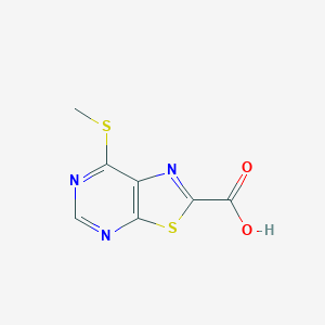 molecular formula C7H5N3O2S2 B8245537 7-(Methylthio)thiazolo[5,4-d]pyrimidine-2-carboxylic acid 