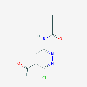 molecular formula C10H12ClN3O2 B8245539 N-(6-Chloro-5-formyl-3-pyridazinyl)pivalamide 