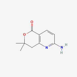 molecular formula C10H12N2O2 B8245544 2-Amino-7,7-dimethyl-7,8-dihydro-5H-pyrano[4,3-b]pyridin-5-one 