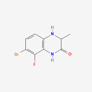 molecular formula C9H8BrFN2O B8245573 7-bromo-8-fluoro-3-methyl-3,4-dihydroquinoxalin-2(1H)-one 