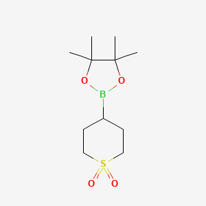 molecular formula C11H21BO4S B8245615 4-(Tetramethyl-1,3,2-dioxaborolan-2-yl)-1lambda6-thiane-1,1-dione 