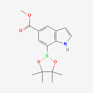 molecular formula C16H20BNO4 B8245620 Methyl 7-(4,4,5,5-tetramethyl-1,3,2-dioxaborolan-2-YL)-1H-indole-5-carboxylate 