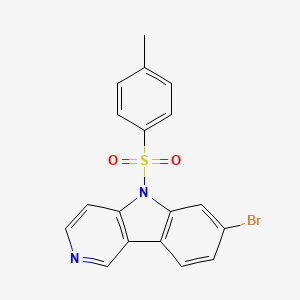 molecular formula C18H13BrN2O2S B8245626 7-Bromo-5-(4-methylphenyl)sulfonylpyrido[4,3-b]indole 