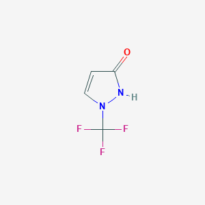 molecular formula C4H3F3N2O B8245674 2-(trifluoromethyl)-1H-pyrazol-5-one 