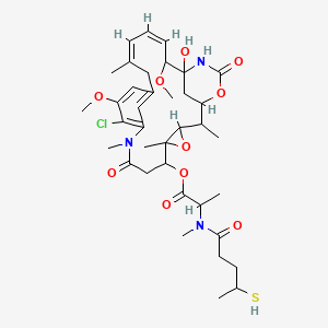 molecular formula C37H52ClN3O10S B8245688 [(16Z,18Z)-11-chloro-21-hydroxy-12,20-dimethoxy-2,5,9,16-tetramethyl-8,23-dioxo-4,24-dioxa-9,22-diazatetracyclo[19.3.1.110,14.03,5]hexacosa-10,12,14(26),16,18-pentaen-6-yl] 2-[methyl(4-sulfanylpentanoyl)amino]propanoate 