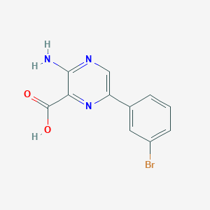 molecular formula C11H8BrN3O2 B8245702 3-Amino-6-(3-bromophenyl)pyrazine-2-carboxylic acid 