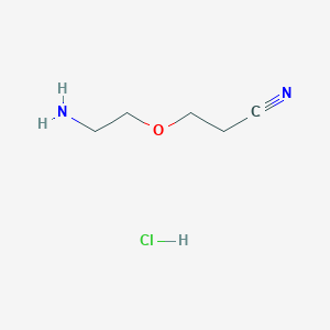 molecular formula C5H11ClN2O B8245866 3-(2-Aminoethoxy)propanenitrile hydrochloride 