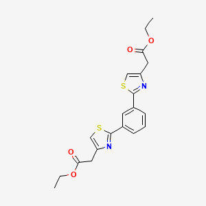 molecular formula C20H20N2O4S2 B8245880 1,3-Bis(4-ethoxycarbonylmethyl-2-thiazolyl)benzene 