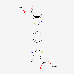 molecular formula C20H20N2O4S2 B8245882 1,4-Bis(5-ethoxycarbonyl-4-methyl-2-thiazolyl)benzene 