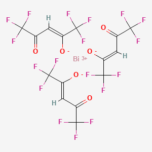 molecular formula C15H3BiF18O6 B8245887 (3Z,3'Z,3''Z)-4,4',4''-[bismuthinetriyltris(oxy)]tris(1,1,1,5,5,5-hexafluoropent-3-en-2-one) CAS No. 141364-06-9