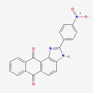 molecular formula C21H11N3O4 B8245896 2-(4-Nitrophenyl)-1H-anthra-[1,2-d]imidazole-6,11-dione, 97%, AldrichCPR 