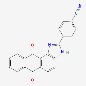 molecular formula C22H11N3O2 B8245910 4-(6,11-dioxo-3H-naphtho[2,3-e]benzimidazol-2-yl)benzonitrile 