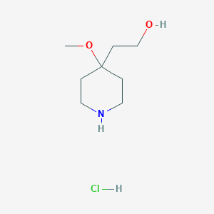 molecular formula C8H18ClNO2 B8245953 2-(4-Methoxy-4-piperidyl)ethanol;hydrochloride 