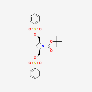 molecular formula C24H31NO8S2 B8245995 Tert-butyl cis-2,4-bis(p-tolylsulfonyloxymethyl)azetidine-1-carboxylate 