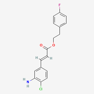 molecular formula C17H15ClFNO2 B8246039 (E)-4-Fluorophenethyl 3-(3-amino-4-chlorophenyl)acrylate 