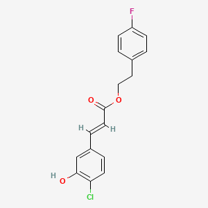 molecular formula C17H14ClFO3 B8246115 (E)-4-Fluorophenethyl 3-(4-chloro-3-hydroxyphenyl)acrylate 