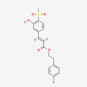 molecular formula C18H17FO5S B8246122 (E)-4-Fluorophenethyl 3-(3-hydroxy-4-(methylsulfonyl)phenyl)acrylate 