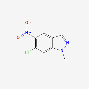 molecular formula C8H6ClN3O2 B8246127 6-Chloro-1-methyl-5-nitro-1H-indazole 