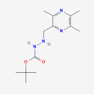 molecular formula C13H22N4O2 B8246210 tert-Butyl 2-((3,5,6-trimethylpyrazin-2-yl)methyl)hydrazine-1-carboxylate 