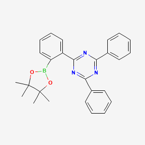 molecular formula C27H26BN3O2 B8246214 2,4-Diphenyl-6-(2-(4,4,5,5-tetramethyl-1,3,2-dioxaborolan-2-yl)phenyl)-1,3,5-triazine 