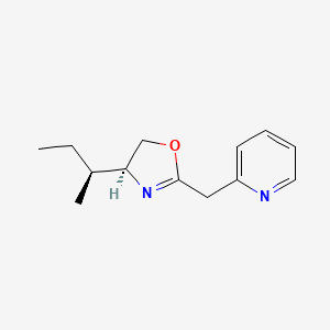 molecular formula C13H18N2O B8246223 (S)-4-((S)-sec-Butyl)-2-(pyridin-2-ylmethyl)-4,5-dihydrooxazole 