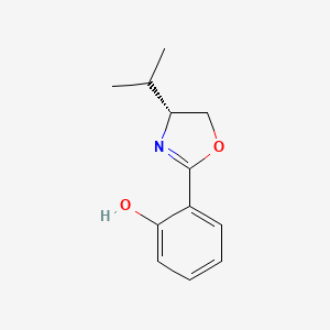 molecular formula C12H15NO2 B8246263 (R)-2-(4-isopropyl-4,5-dihydrooxazol-2-yl)phenol 