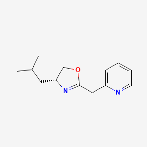 molecular formula C13H18N2O B8246264 (R)-4-Isobutyl-2-(pyridin-2-ylmethyl)-4,5-dihydrooxazole 