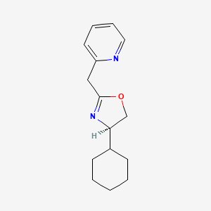 molecular formula C15H20N2O B8246269 (R)-4-Cyclohexyl-2-(pyridin-2-ylmethyl)-4,5-dihydrooxazole 