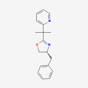 molecular formula C18H20N2O B8246333 (R)-4-Benzyl-2-(2-(pyridin-2-yl)propan-2-yl)-4,5-dihydrooxazole 