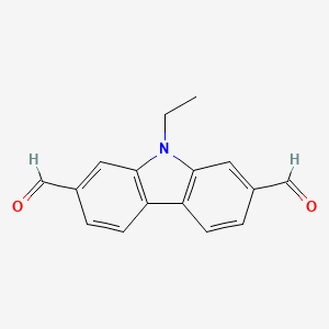 molecular formula C16H13NO2 B8246360 9-乙基-9H-咔唑-2,7-二甲醛 