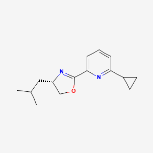 molecular formula C15H20N2O B8246369 (S)-2-(6-Cyclopropylpyridin-2-yl)-4-isobutyl-4,5-dihydrooxazole 