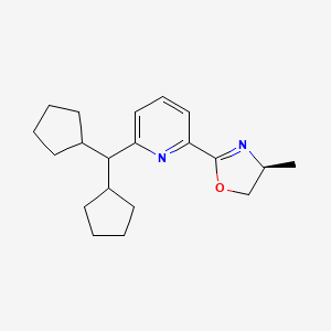 molecular formula C20H28N2O B8246388 (S)-2-(6-(Dicyclopentylmethyl)pyridin-2-yl)-4-methyl-4,5-dihydrooxazole 
