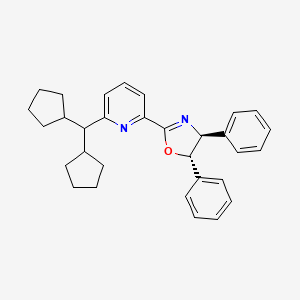 molecular formula C31H34N2O B8246391 (4S,5S)-2-(6-(Dicyclopentylmethyl)pyridin-2-yl)-4,5-diphenyl-4,5-dihydrooxazole 