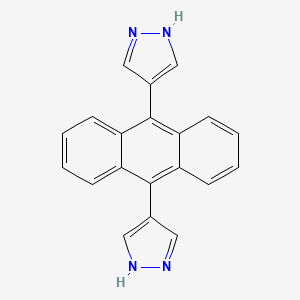 molecular formula C20H14N4 B8246413 9,10-二(1H-吡唑-4-基)蒽 