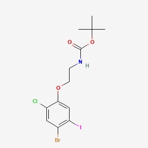 molecular formula C13H16BrClINO3 B8246426 tert-Butyl (2-(4-bromo-2-chloro-5-iodophenoxy)ethyl)carbamate 