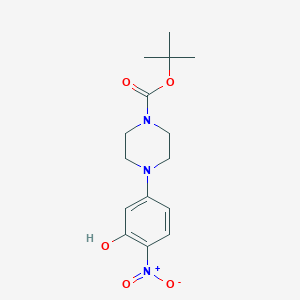 molecular formula C15H21N3O5 B8246427 Tert-butyl 4-(3-hydroxy-4-nitrophenyl)piperazine-1-carboxylate 