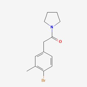 molecular formula C13H16BrNO B8246478 2-(4-Bromo-3-methylphenyl)-1-(pyrrolidin-1-yl)ethanone 