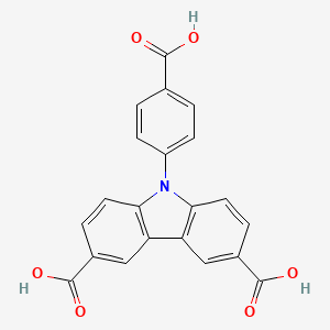 molecular formula C21H13NO6 B8246507 9-(4-羧基苯基)-9H-咔唑-3,6-二羧酸 