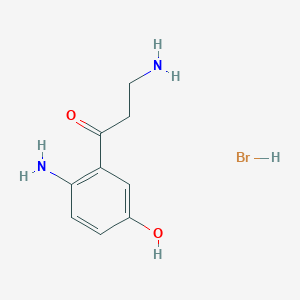molecular formula C9H13BrN2O2 B8246533 3-Amino-1-(2-amino-5-hydroxyphenyl)-1-propanone hydrobromide 