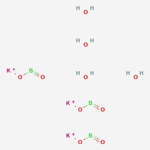 molecular formula B3H8K3O10 B8246546 Potassium metaborate hydrate (3:4) 