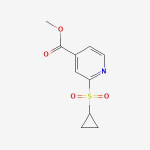molecular formula C10H11NO4S B8246572 Methyl 2-(cyclopropylsulfonyl)isonicotinate 